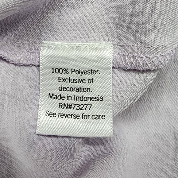 Nine West Top Womens S Purple Squareneck Peplum Blouse Stretch Elastic Cuffs - Picture 5 of 10